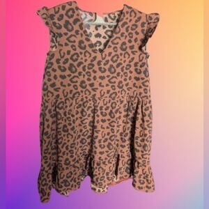 Leopard Print Babydoll Dress: Size M
